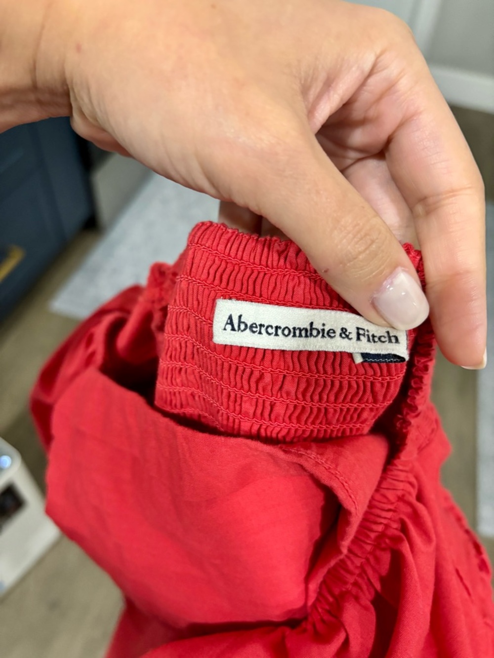 Abercrombie & Fitch Red Puff-Sleeve Mini Dress - Picture 3 of 5
